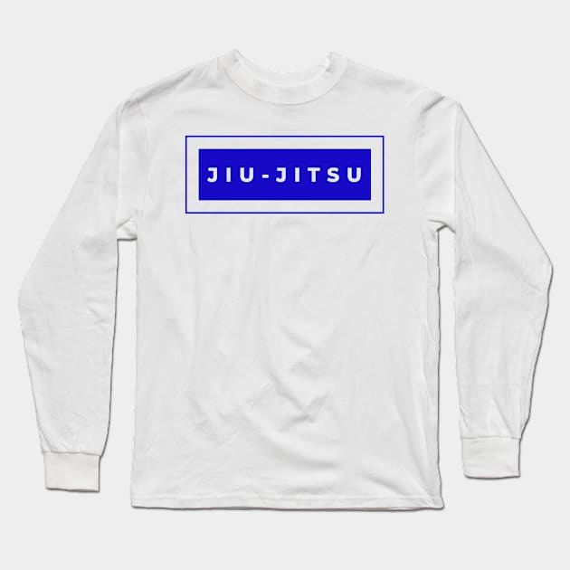 BJJ Jiu Jitsu Minimal Blue Long Sleeve T-Shirt by HootVault